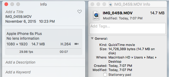 video date and time stamp for mac